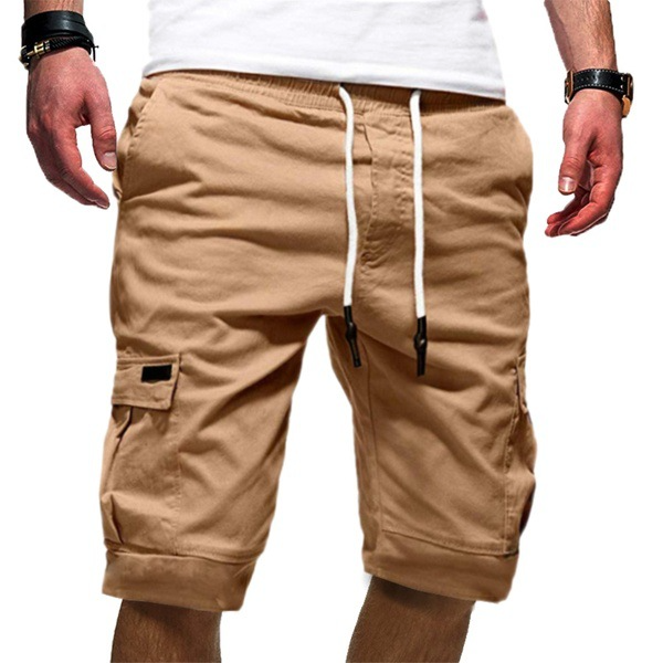 Men's Cargo Shorts with Utility Pockets and Drawstring Waist