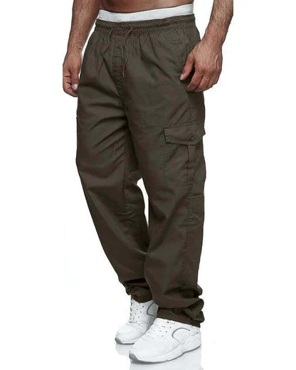 Men's Cargo Trousers Loose Fit with Elastic Waist and Side Pockets