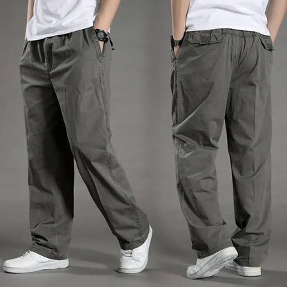 Men's Cargo Trousers with Elastic Waist and Relaxed Fit