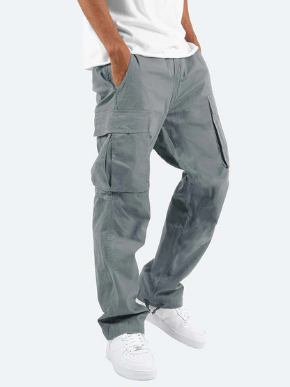 Men's Cargo Trousers with Relaxed Fit and Flap Pockets