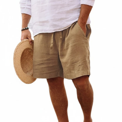 Men's Casual Beach Shorts with Elastic Drawstring Waist