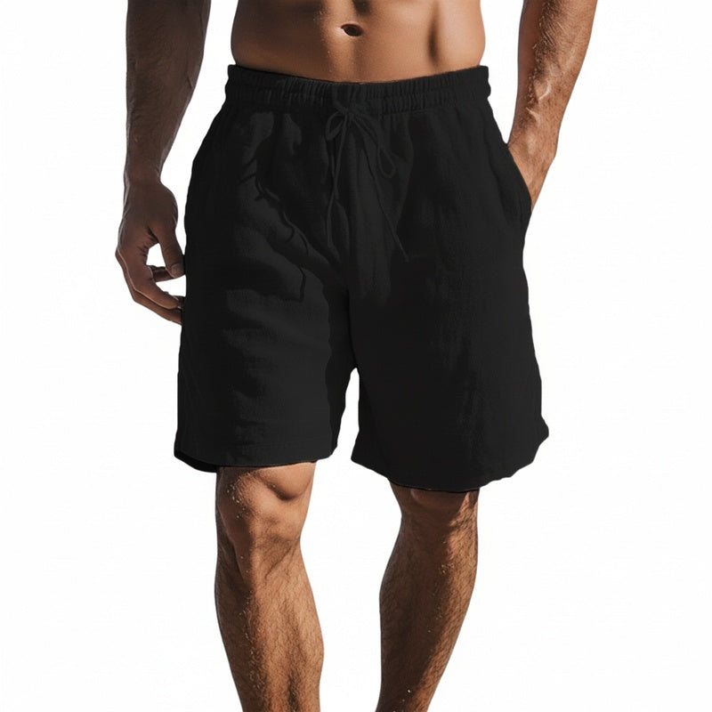 Men's Casual Beach Shorts with Elastic Drawstring Waist and Relaxed Fit