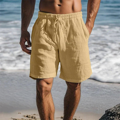 Men's Casual Beach Shorts with Elasticated Drawstring Waist and Side Pockets