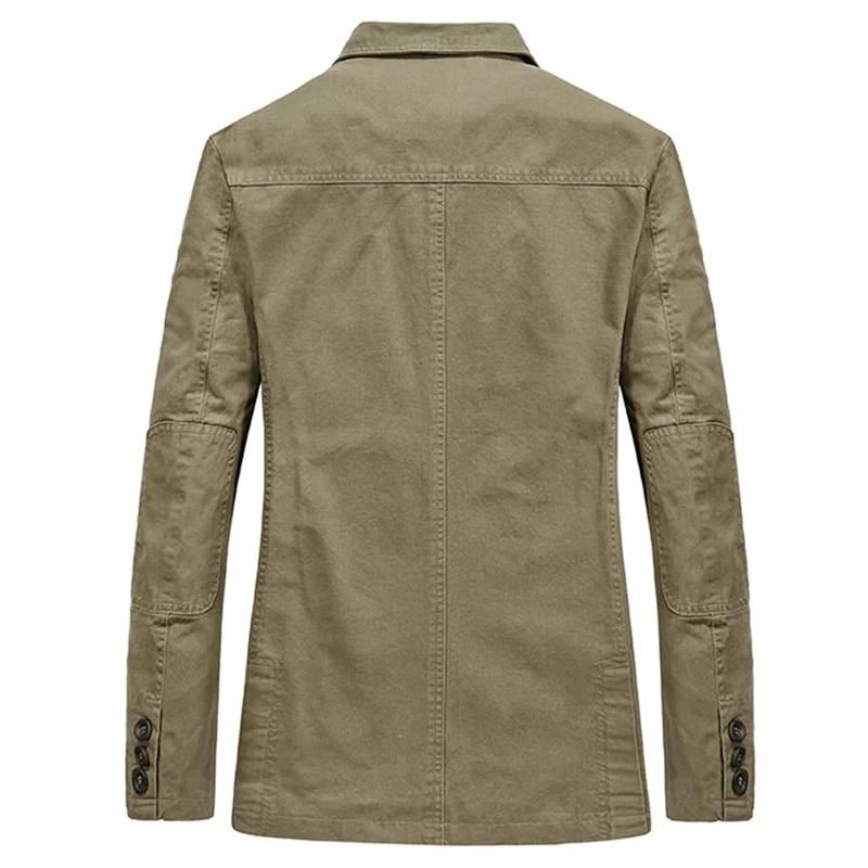 Men's Casual Blazer with Notched Lapel and Three-Button Closure