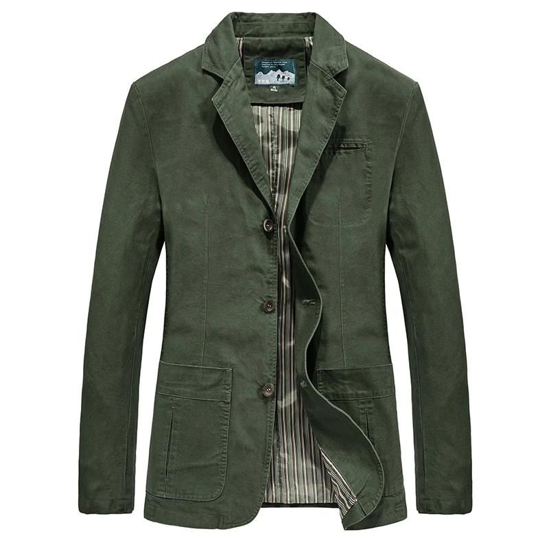 Men's Casual Blazer with Notched Lapel and Three-Button Closure