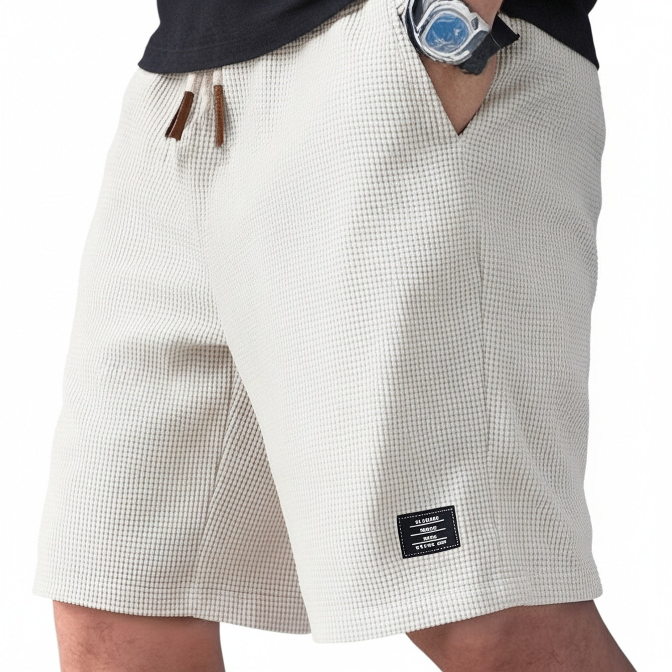 Men's Casual Shorts with Drawstring Waist and Side Pockets