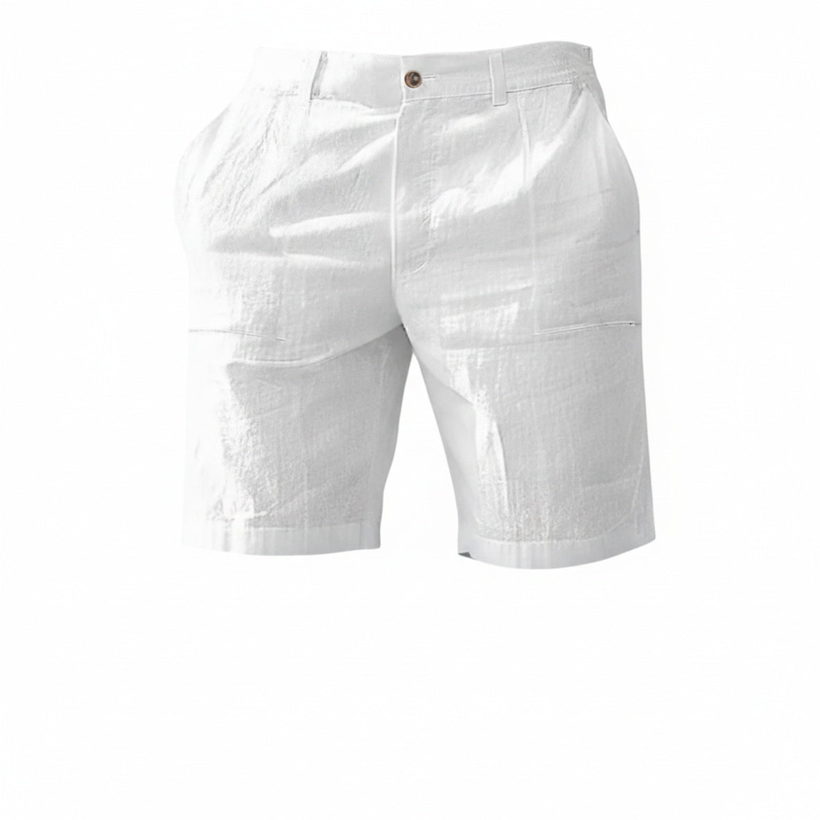 Men's Casual Shorts with Flat Front and Button Closure