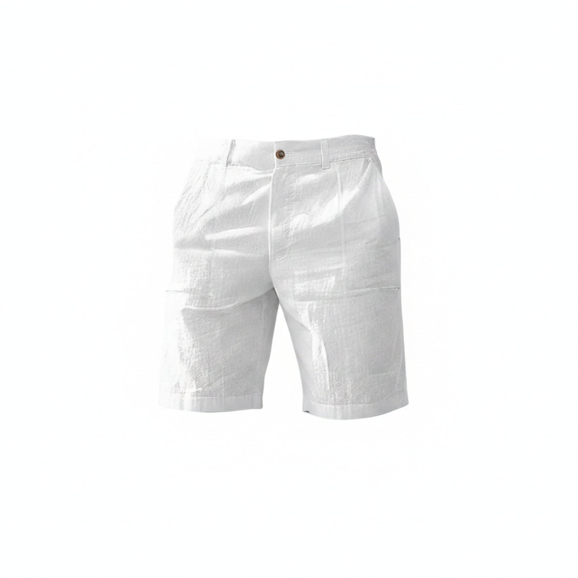 Men's Casual Shorts with Side Pockets and Button-Zip Closure