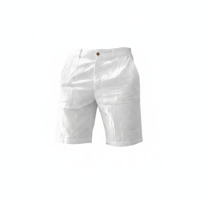 Men's Casual Shorts with Side Pockets and Button-Zip Closure