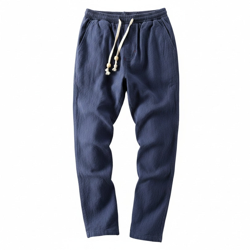 Men's Casual Trousers with Elastic Waist and Drawstring