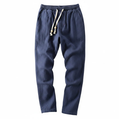 Men's Casual Trousers with Elastic Waist and Drawstring