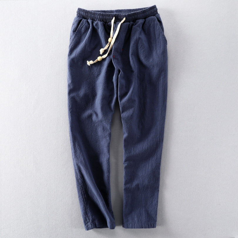 Men's Casual Trousers with Elastic Waist and Drawstring