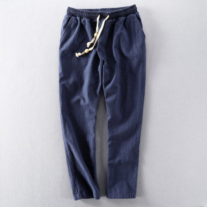 Men's Casual Trousers with Elastic Waist and Drawstring