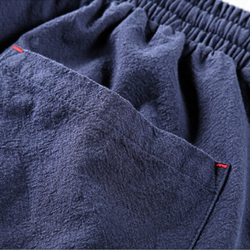 Men's Casual Trousers with Elastic Waist and Drawstring