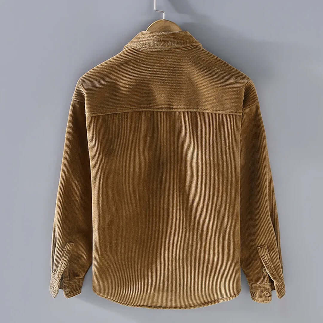 Men's Corduroy Shacket with Sherpa Lining and Chest Pockets