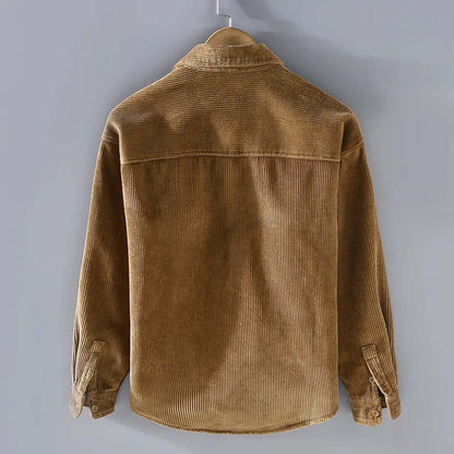 Men's Corduroy Shacket with Sherpa Lining and Chest Pockets