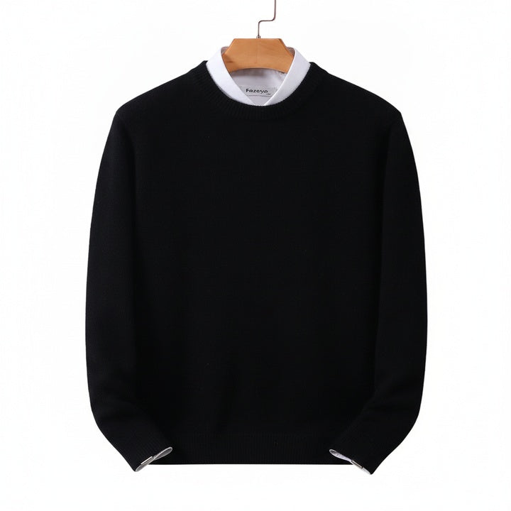 Men's Crew Neck Sweater with Long Sleeves and Regular Fit
