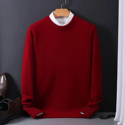 Men's Crew Neck Sweater with Long Sleeves and Regular Fit