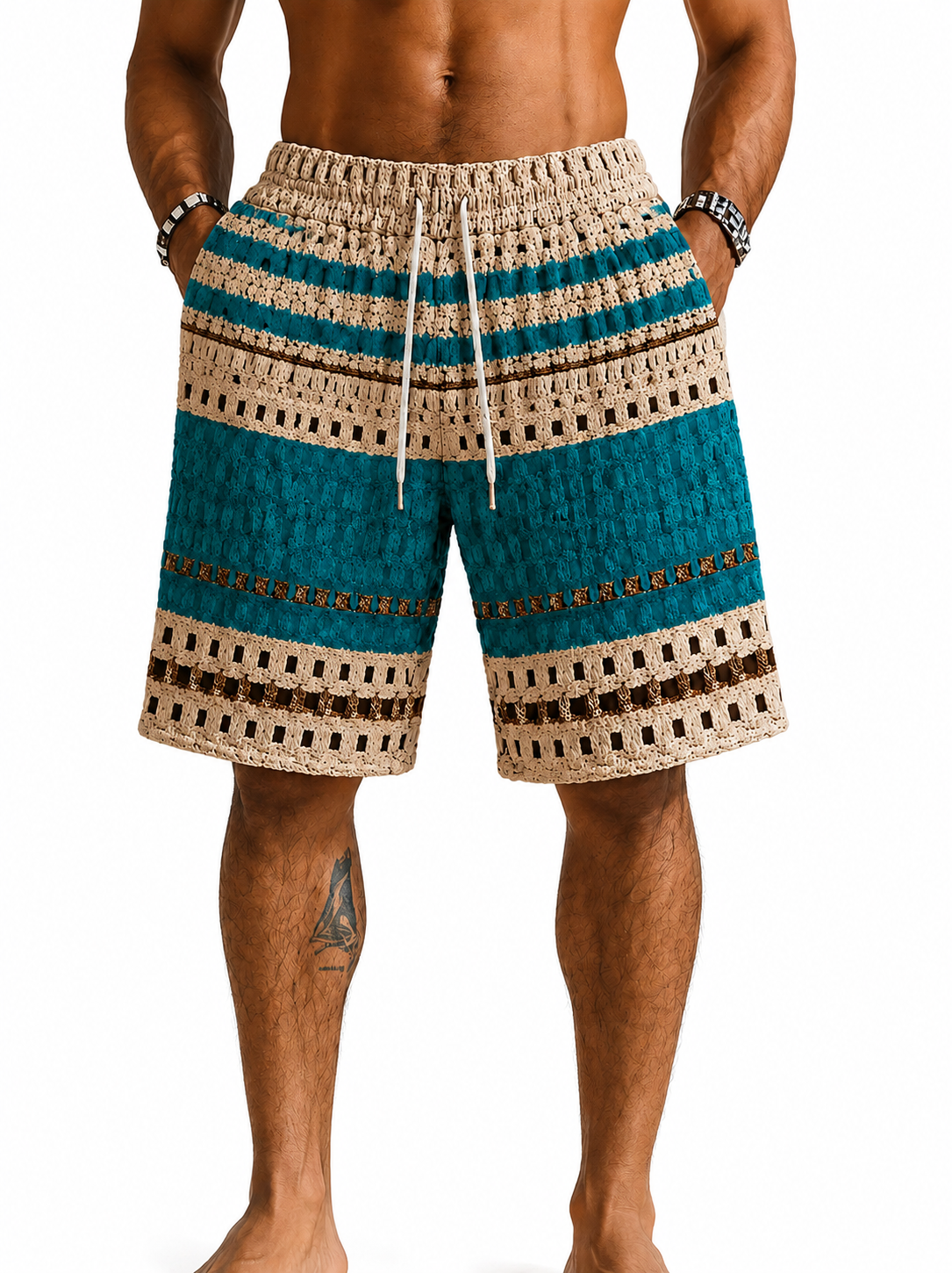 Men's Shorts with Drawstring Waist and Side Pockets