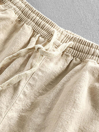 Men's Drawstring Shorts with Elastic Waist and Side Pockets