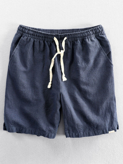 Men's Drawstring Shorts with Elastic Waist and Side Pockets
