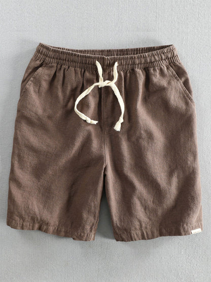 Men's Drawstring Shorts with Elastic Waist and Side Pockets
