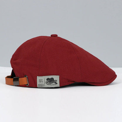 Men's Flat Cap with Adjustable Strap and Classic Newsboy Style