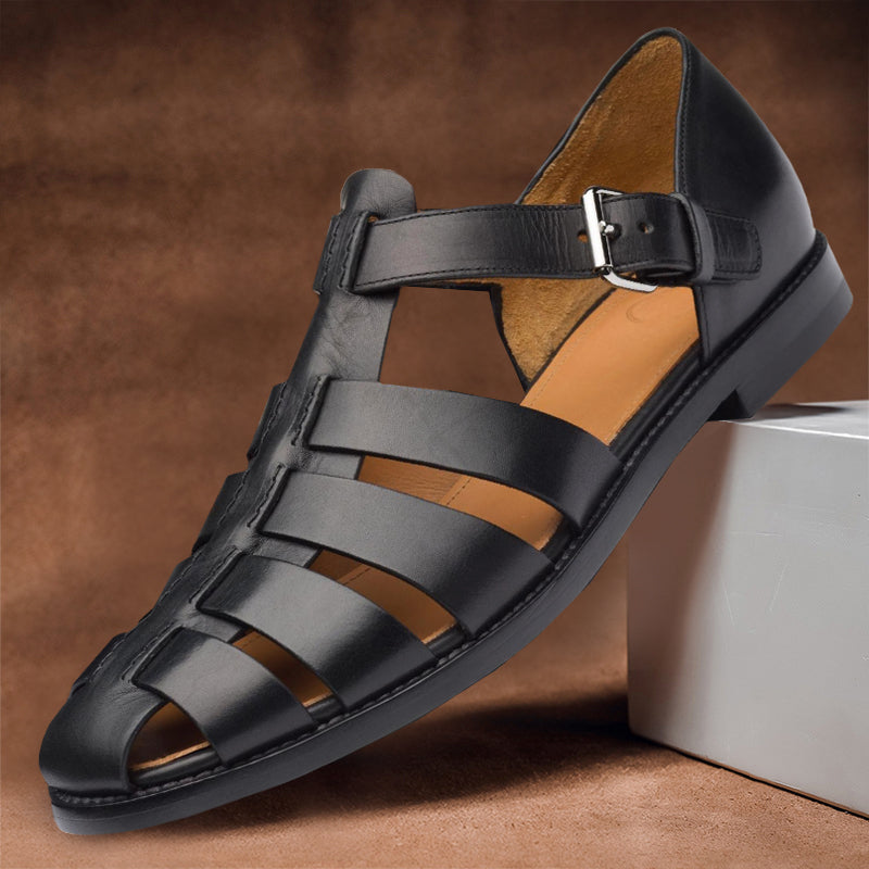 Men's Gladiator Sandals with Buckle Strap and Open Toe