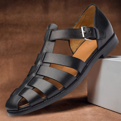 Men's Gladiator Sandals with Buckle Strap and Open Toe