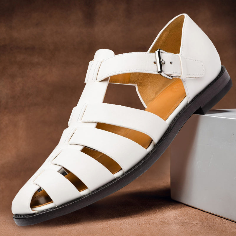 Men's Gladiator Sandals with Buckle Strap and Open Toe