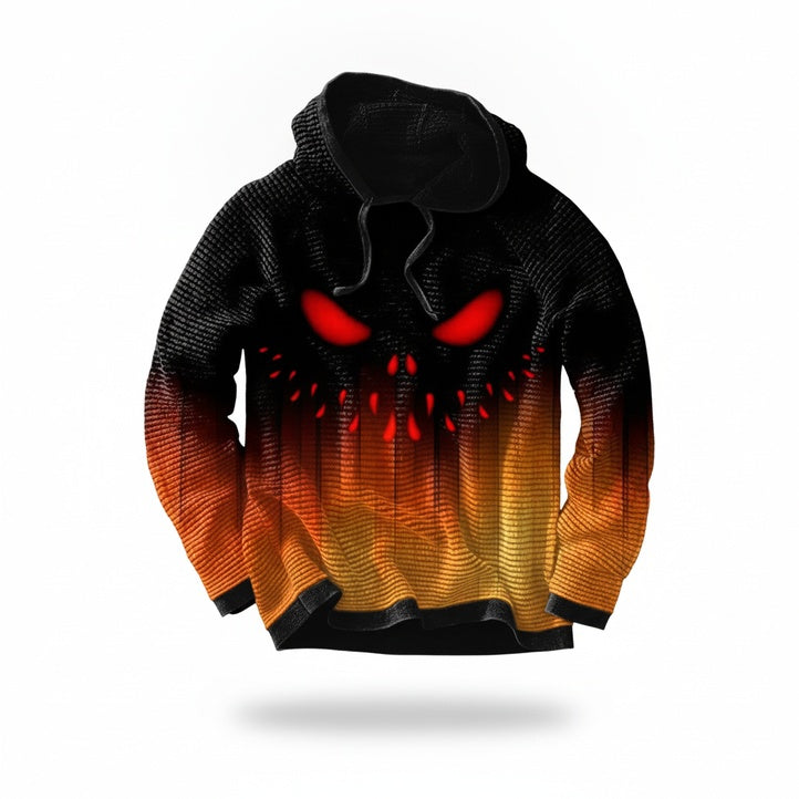 Men's Graphic Hoodie with Long Sleeves and Halloween Print