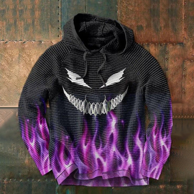Men's Graphic Hoodie with Long Sleeves and Halloween Print