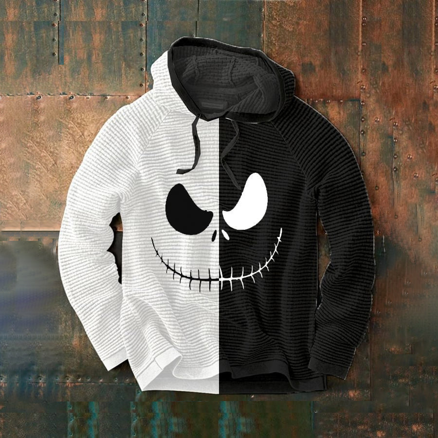 Men's Graphic Hoodie with Long Sleeves and Halloween Print