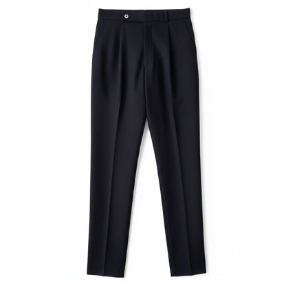 Men's High-Waist Pleated Dress Pants with Slim Fit