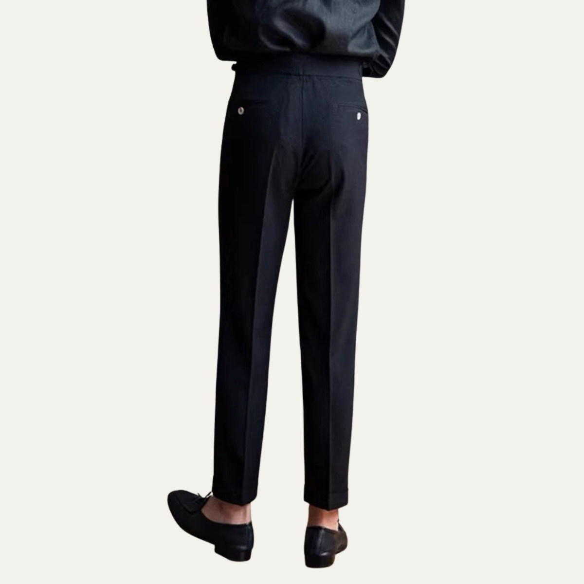 Men's High-Waist Pleated Dress Pants with Slim Fit