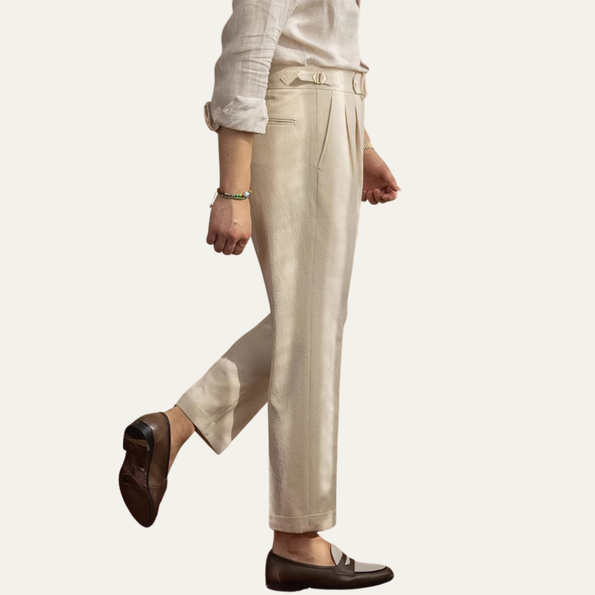 slim fit pleated dress pants Men's High-Waist with – OBISPIRE green design elevated look Dusty Sage Plus Size Size:XXL | in stock
