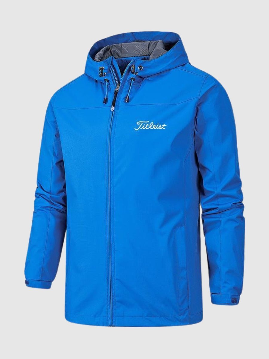 Men's Hooded Outdoor Jacket with Full Zip and Adjustable Hood