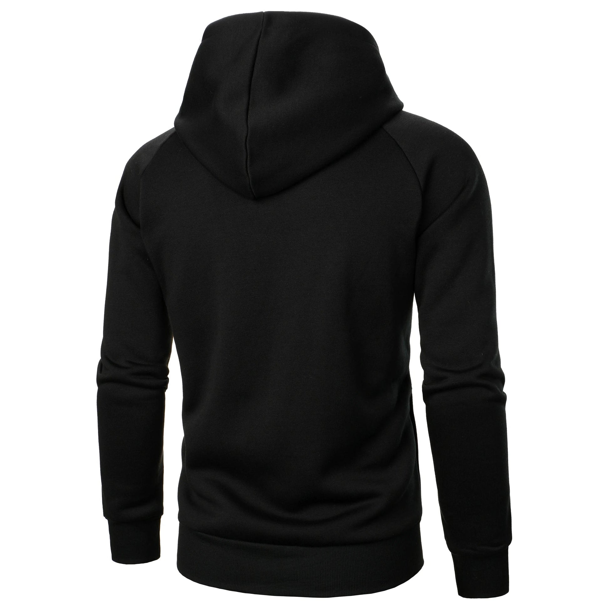 Men's Hoodie with Crossover Hood, Diagonal Zip and Raglan Sleeves
