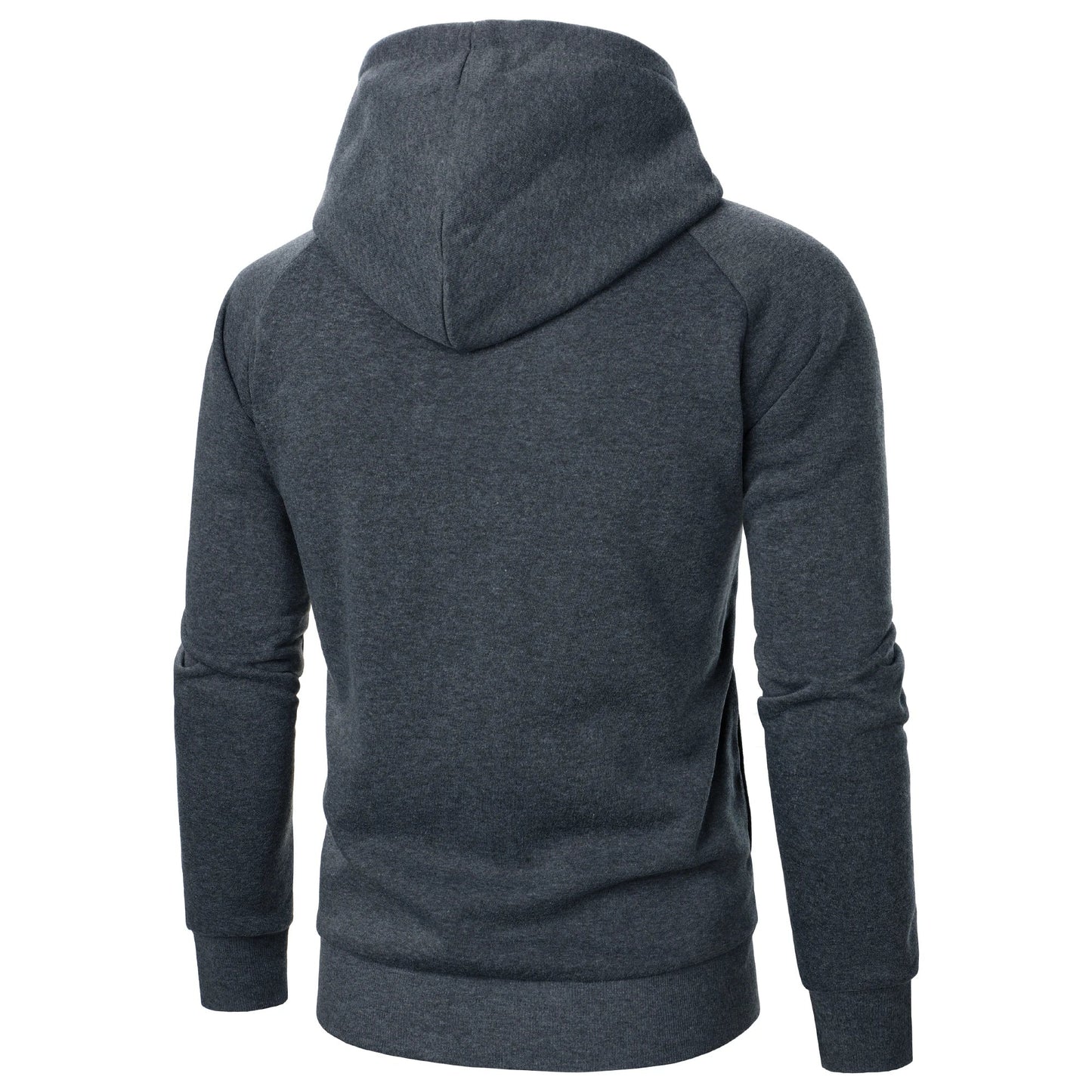 Men's Hoodie with Crossover Hood, Diagonal Zip and Raglan Sleeves