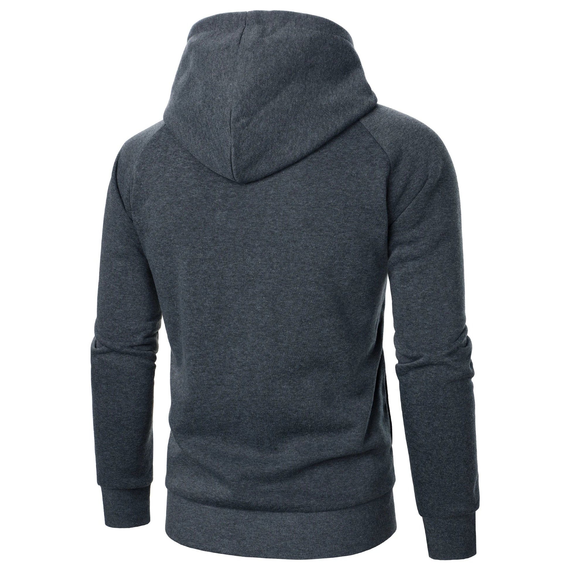 Men's Hoodie with Crossover Hood, Diagonal Zip and Raglan Sleeves