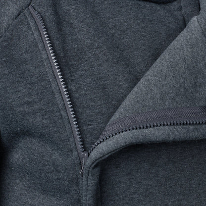 Men's Hoodie with Crossover Hood, Diagonal Zip and Raglan Sleeves