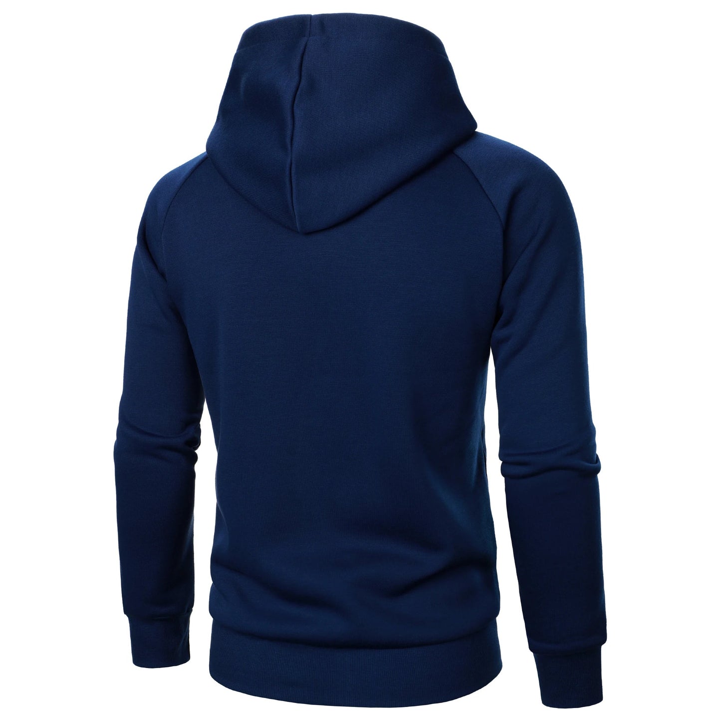Men's Hoodie with Crossover Hood, Diagonal Zip and Raglan Sleeves