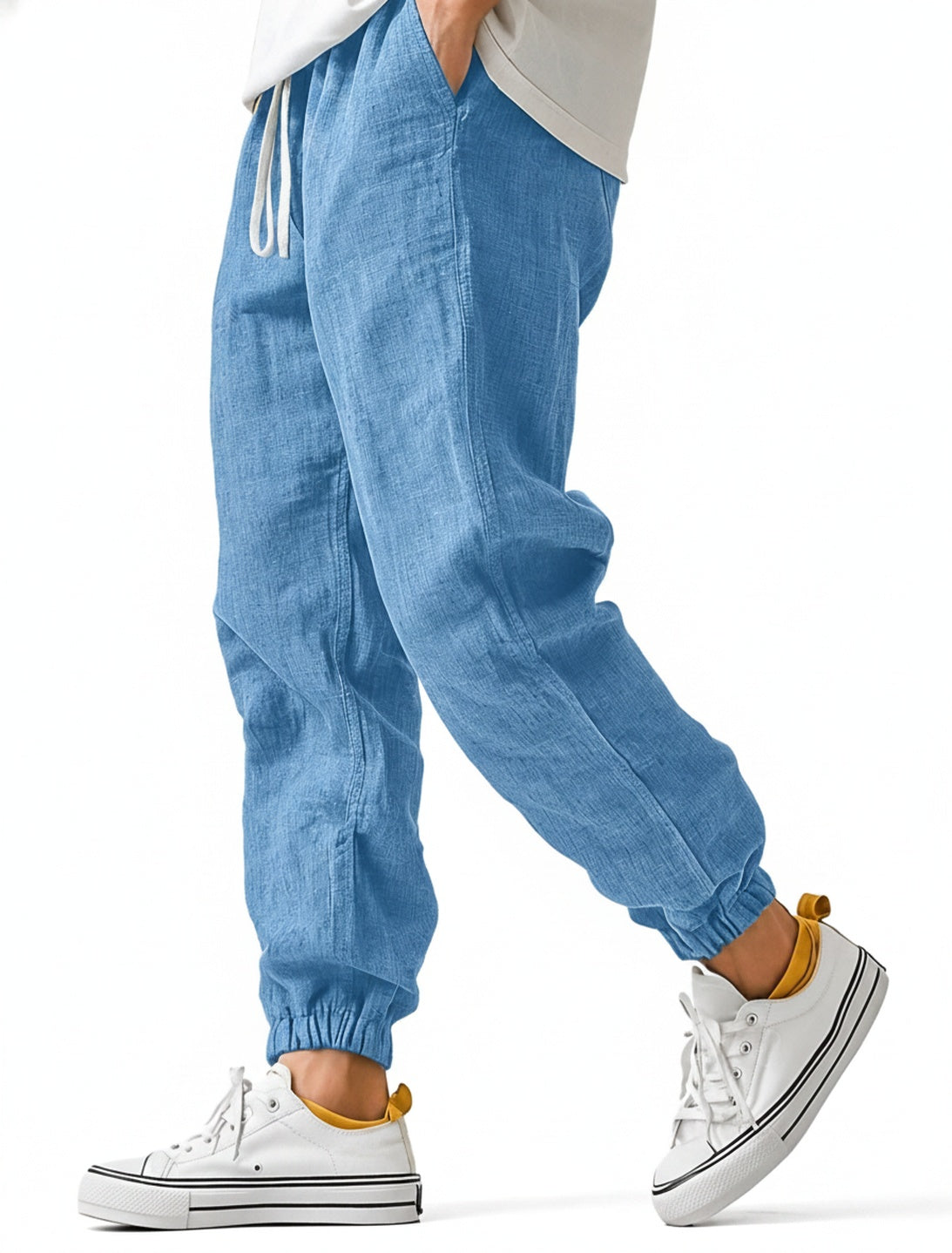 Men's Jogger Trousers with Elasticated Waist and Tapered Fit