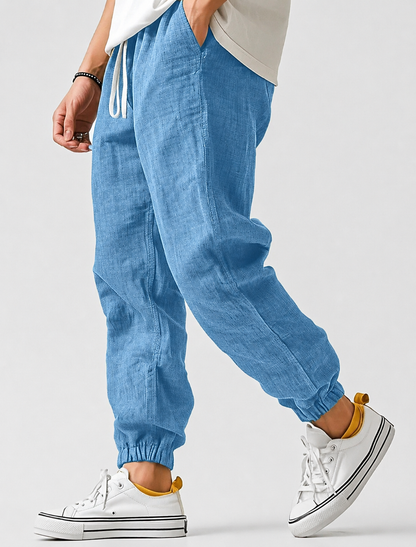 Men's Jogger Trousers with Elasticated Waist and Tapered Fit