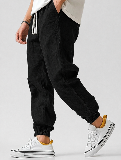 Men's Jogger Trousers with Elasticated Waist and Tapered Fit