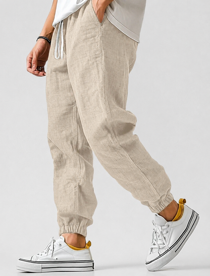 Men's Jogger Trousers with Elasticated Waist and Tapered Fit