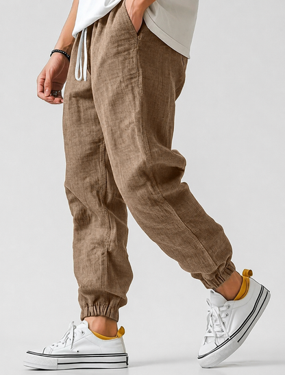 Men's Jogger Trousers with Elasticated Waist and Tapered Fit