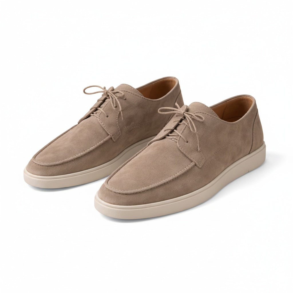 Men's Lace-Up Loafers with Moc Toe and Sneaker Sole
