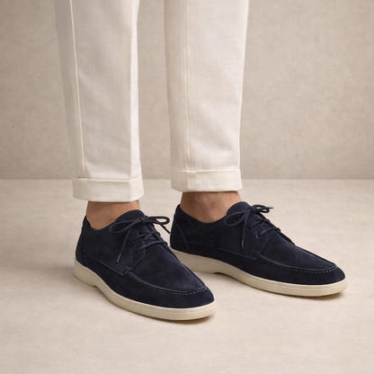 Men's Lace-Up Loafers with Moc Toe and Sneaker Sole