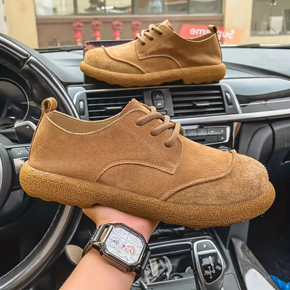 Men's Lace-Up Oxford Shoes with Round Toe and Chunky Sole